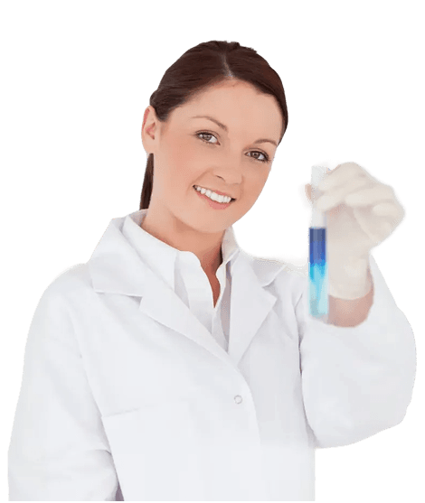 Healthcare professional with blood test equipment
